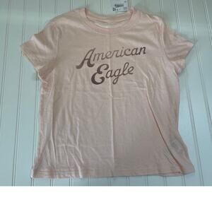 NWT American Eagle Pink Crew Neck T Shirt Top Size Womens Small